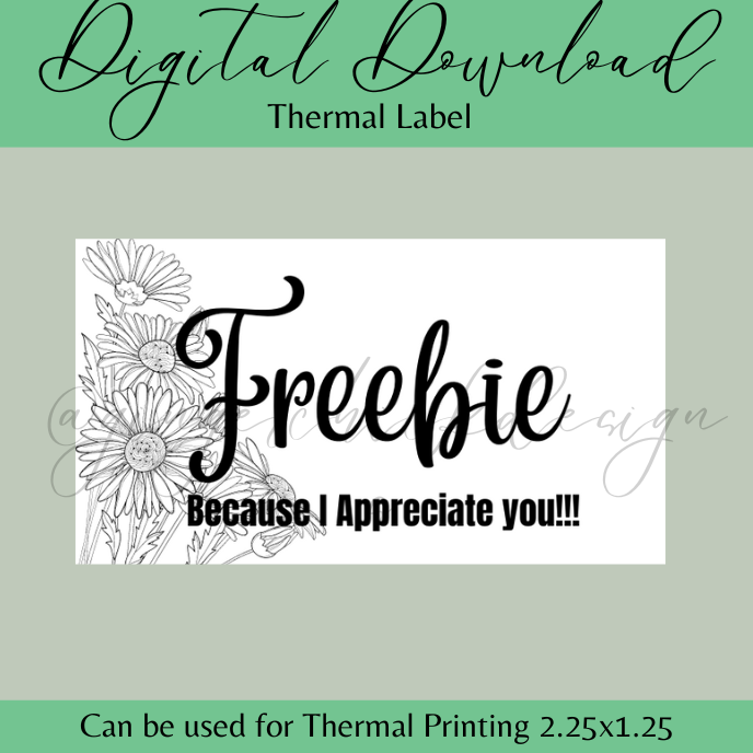 Freebie Thermal Label - Instant Download