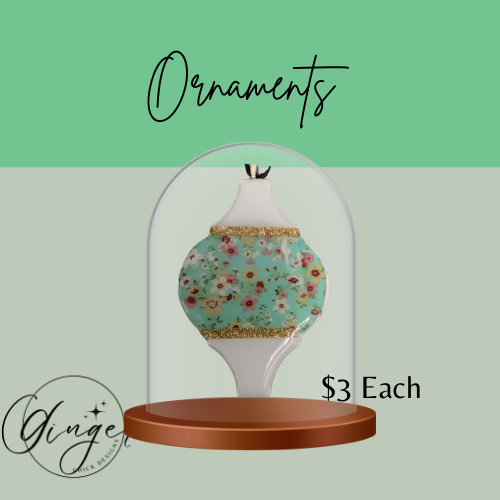 Mint Garden Ceramic Tile Ornament