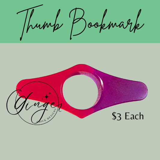 Neon Pink and Neon Purple Thumb Bookmark