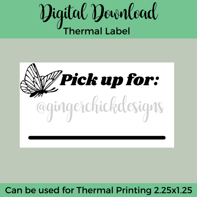 Butterfly Pick Up Thermal Label