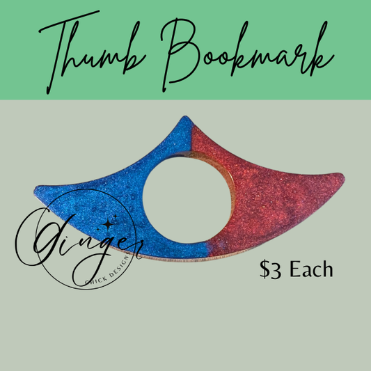 Blue and Red Thumb Bookmark
