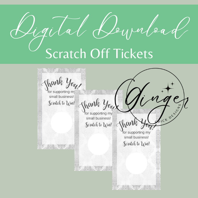 Grey Elegance Digital Scratch Off Ticket