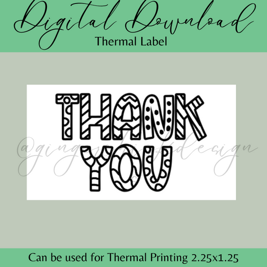 Thank You Thermal Label