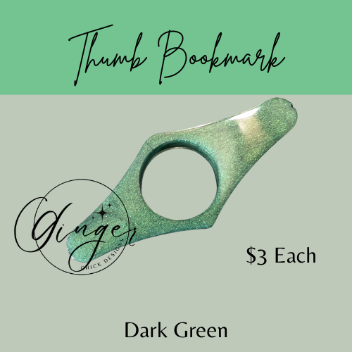 Dark Green Thumb Bookmark