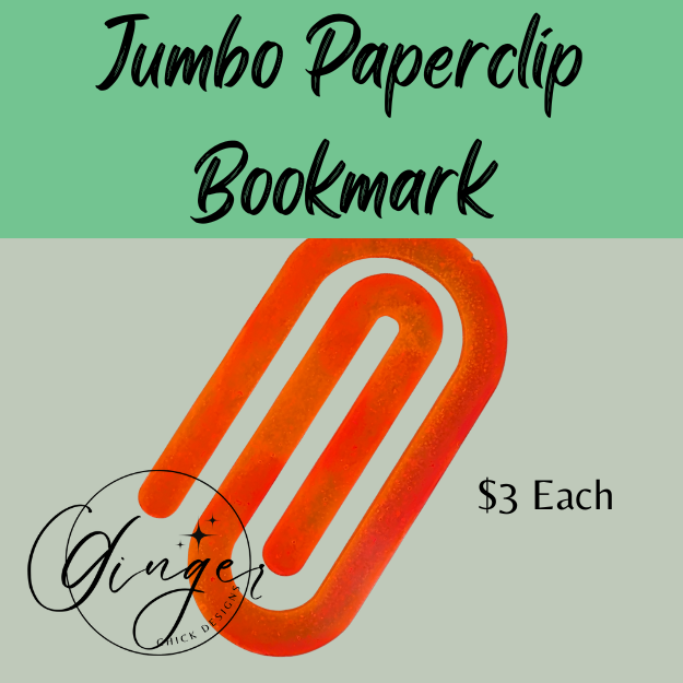 Neon Orange and Neon Red Jumbo Paperclip