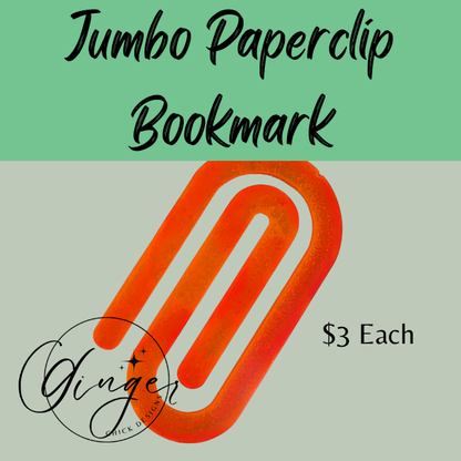 Neon Orange and Neon Red Jumbo Paperclip