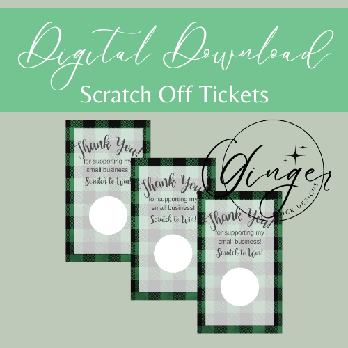 Green Plaid Digital Scratch Off Ticket