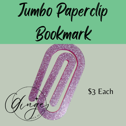 Pink with Glitter Jumbo Paperclip