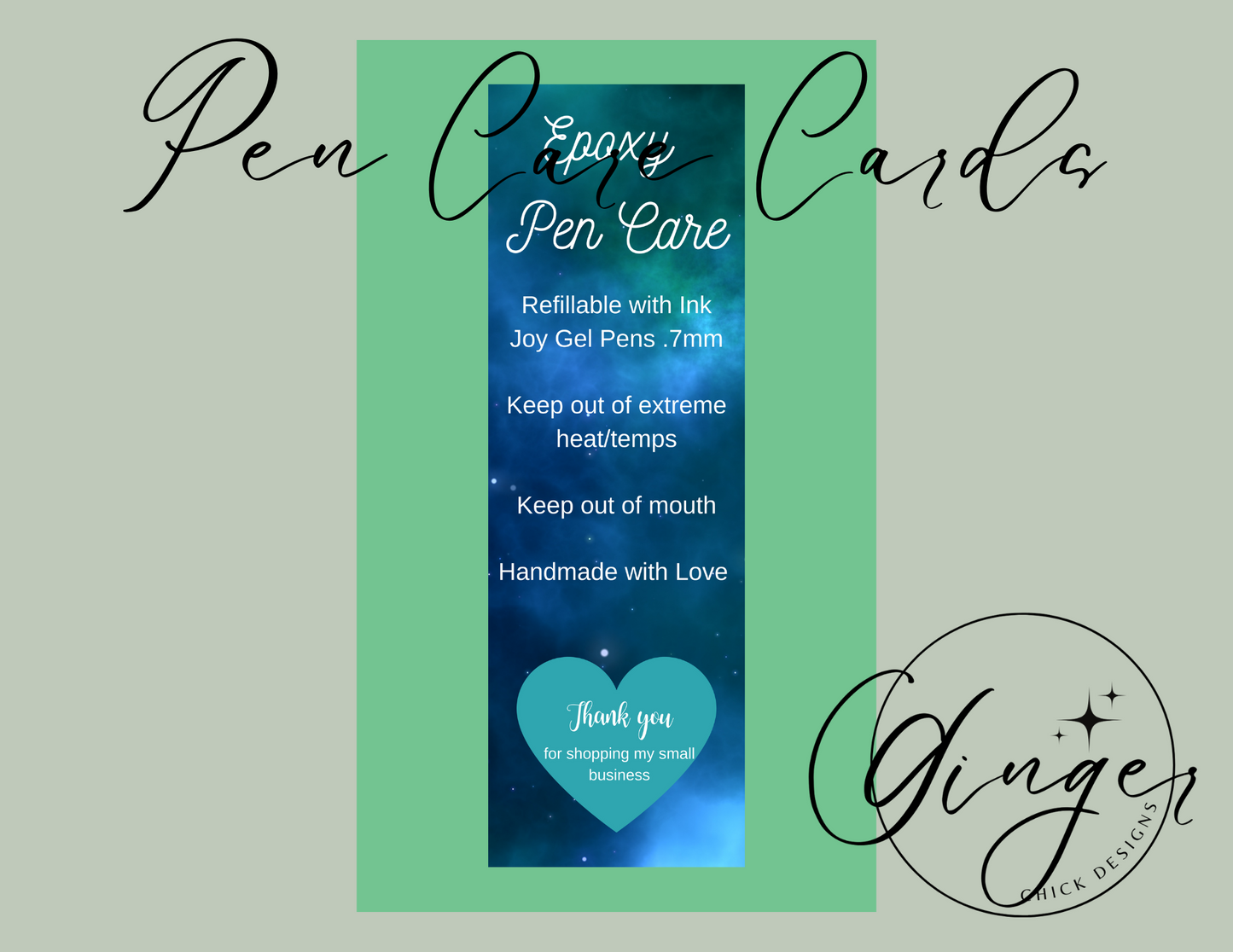 Night Sky Pen Care Card