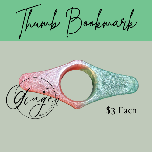 Pink and Green Thumb Bookmark