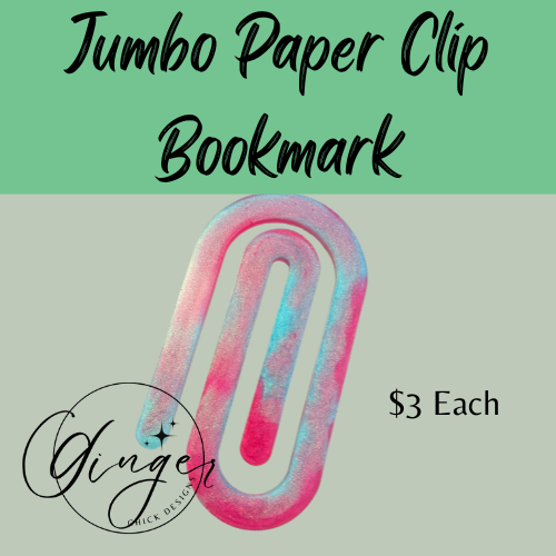 Pink and Aqua Jumbo Paperclip