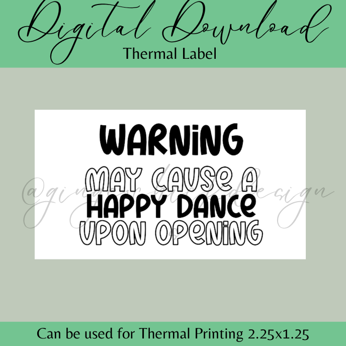 Warning Thermal Label