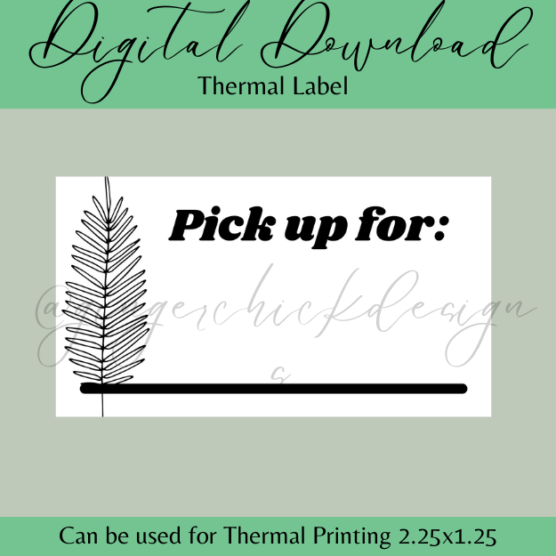 Tree Pick Up Thermal Label