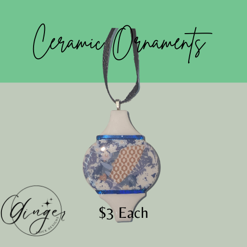 Blue Jean Ceramic Tile Ornament
