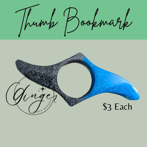 Black and Blue Thumb Bookmark