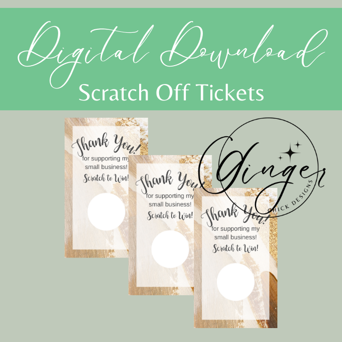 Gold Brush Stroke Digital Scratch-Off Ticket