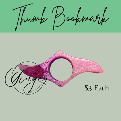 Pink Speckle Thumb Bookmark