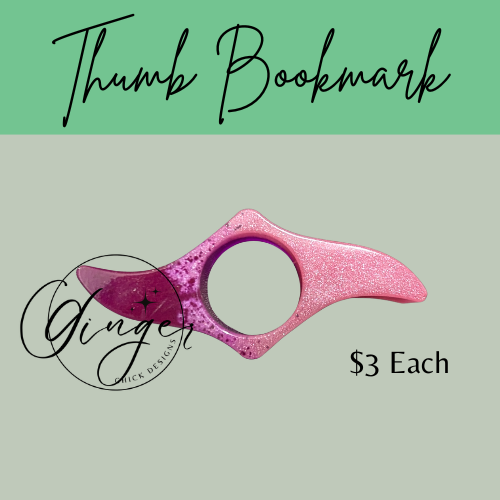 Pink Speckle Thumb Bookmark
