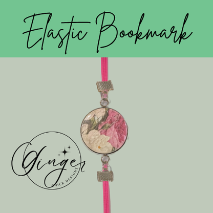 Pink Roses Elastic Bookmark