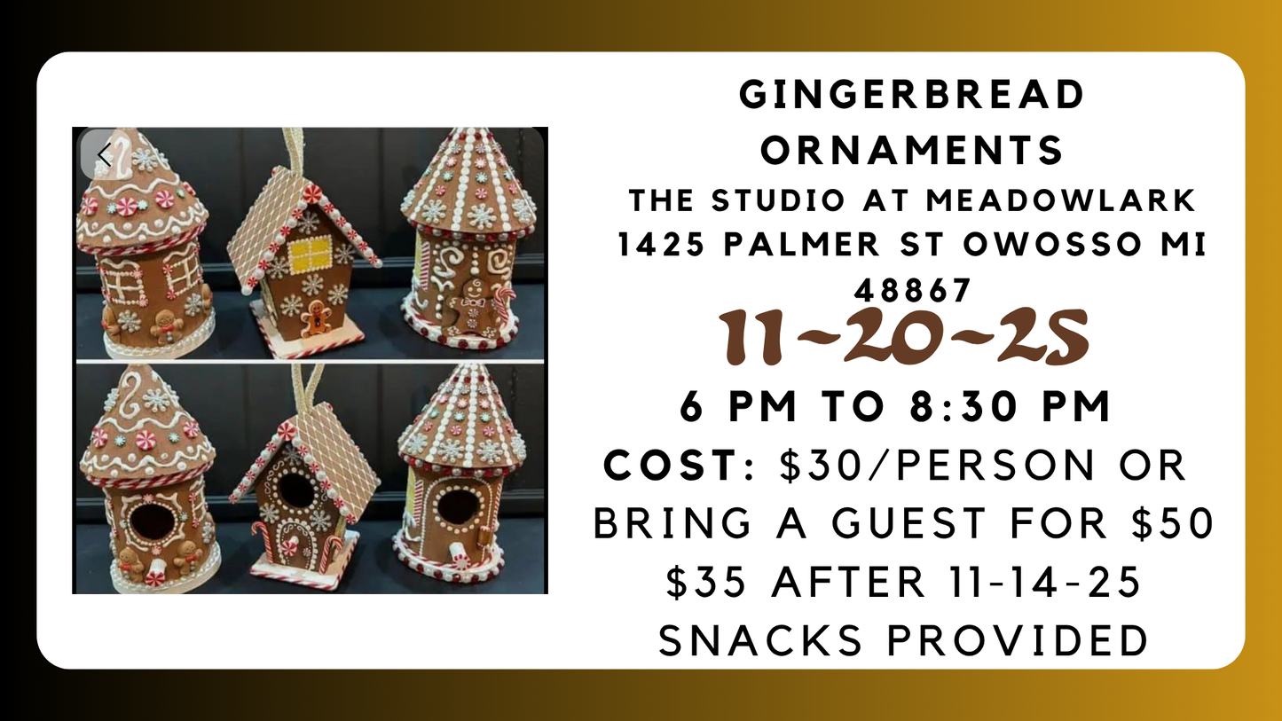 Gingerbread House Ornament Workshop