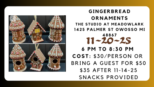 Gingerbread House Ornament Workshop