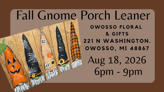 Fall Gnome Porch Leaner Workshop