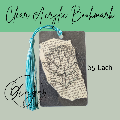 Dahlia Outline Dictionary Acrylic Bookmark