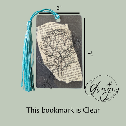 Dahlia Outline Dictionary Acrylic Bookmark