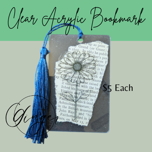 Daisy Outline Dictionary Acrylic Bookmark