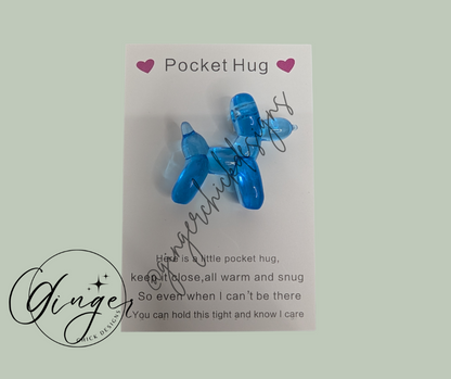 Dark Blue Balloon Dog Pocket Hug