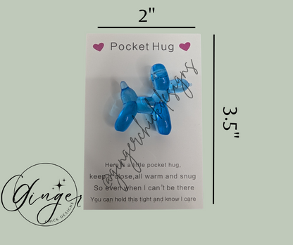 Dark Blue Balloon Dog Pocket Hug