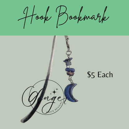 Dark Blue Moon Hook Bookmark