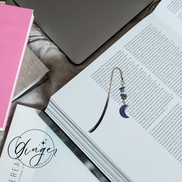 Dark Blue Moon Hook Bookmark