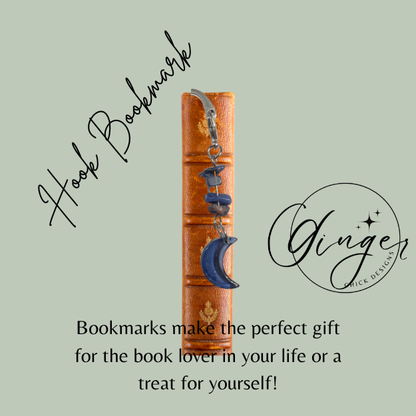 Dark Blue Moon Hook Bookmark