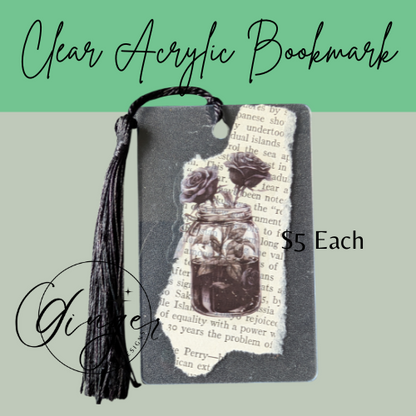 Dark Mason Jar Dictionary Acrylic Bookmark