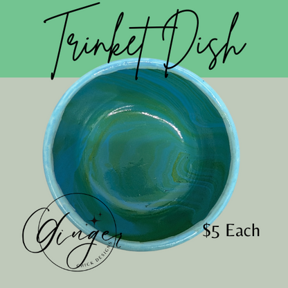 Deep Sea Paint Pour Trinket Dish