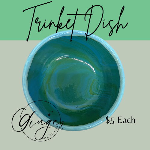 Deep Sea Paint Pour Trinket Dish