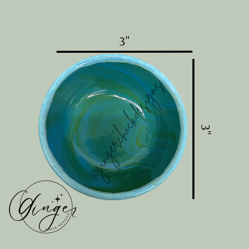 Deep Sea Paint Pour Trinket Dish
