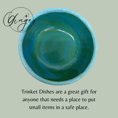Deep Sea Paint Pour Trinket Dish