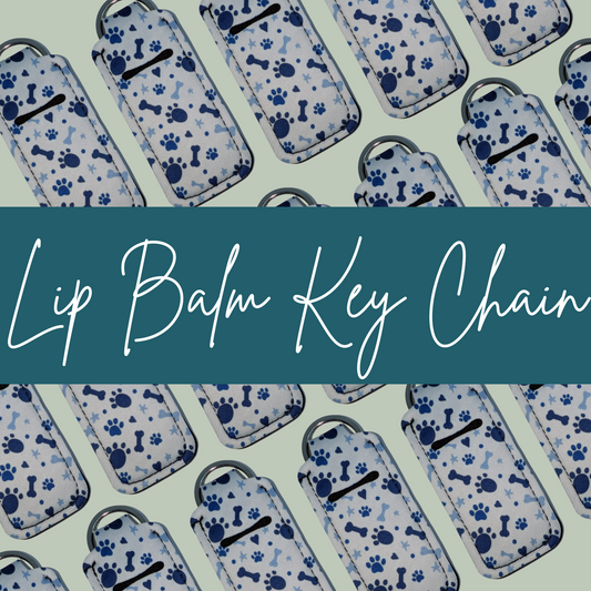 Doggie Paw Prints Lip Balm Keychain