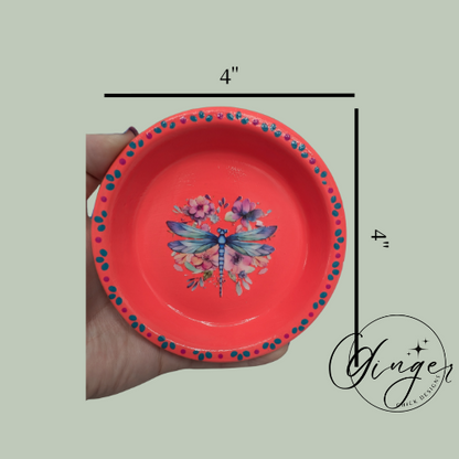 Dragonfly Mixed Media Art Trinket Dish
