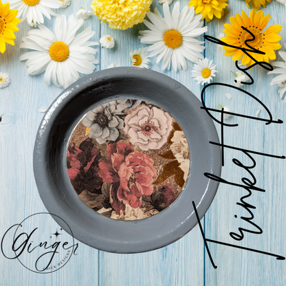Elegant Flowers Trinket Dish