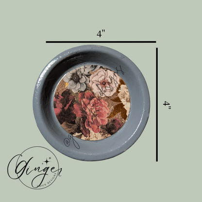 Elegant Flowers Trinket Dish