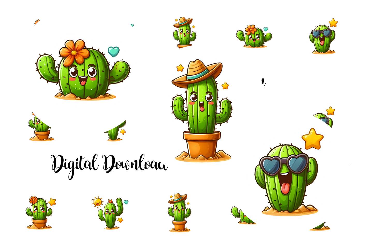 Cactus Friends Bottle Cap Images