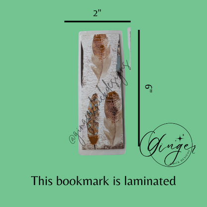 Feathers Laminated Bookmark