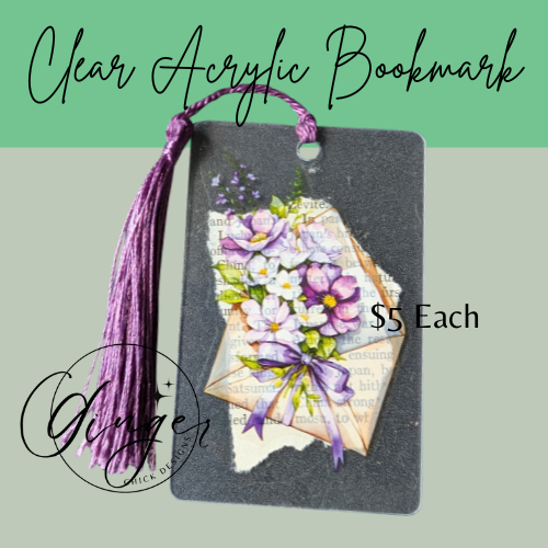 Flower Mail Dictionary Acrylic Bookmark
