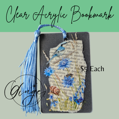 Garden Blue Jay Dictionary Acrylic Bookmark