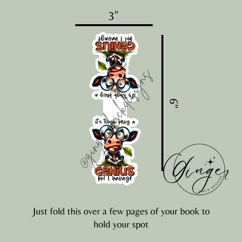 Genius Cow Magnetic Bookmark