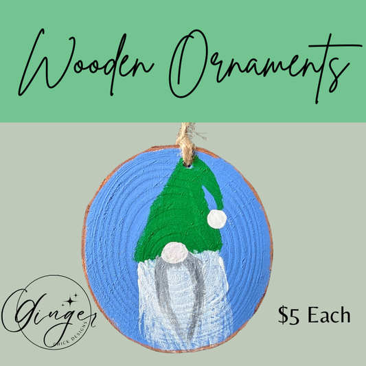 George the Gnome Wooden Ornament