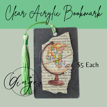 Globe Dictionary Acrylic Bookmark